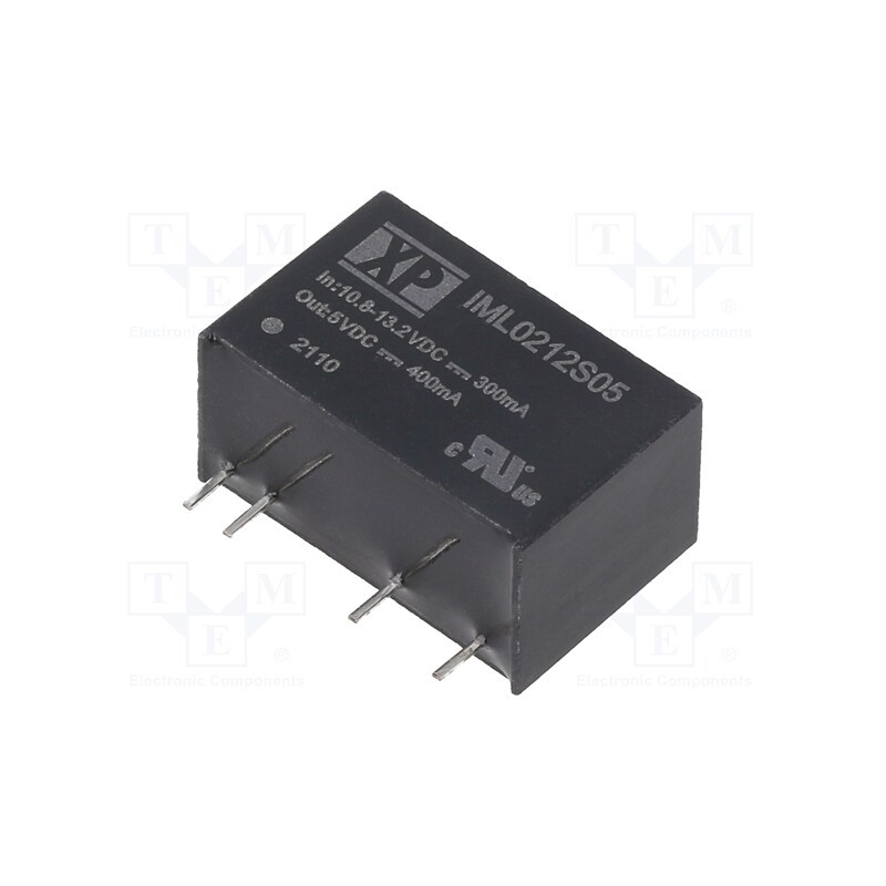 1 pcs x XP POWER - IML0212S05 - Converter: DC/DC, 2W, Uin: 10.8÷13.2V, Uout: 5VDC, Iout: 400mA, SIP7