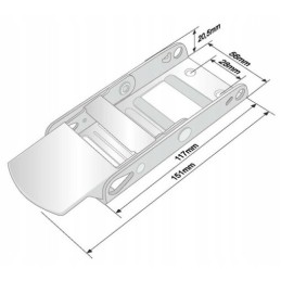 Straight buckle for tensioning belt of galvanized curtains and tarpaulins