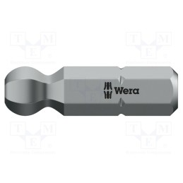 1 pcs x WERA - 5056354001 - Screwdriver bit, hex key,spherical, HEX 4mm, Overall len: 25mm