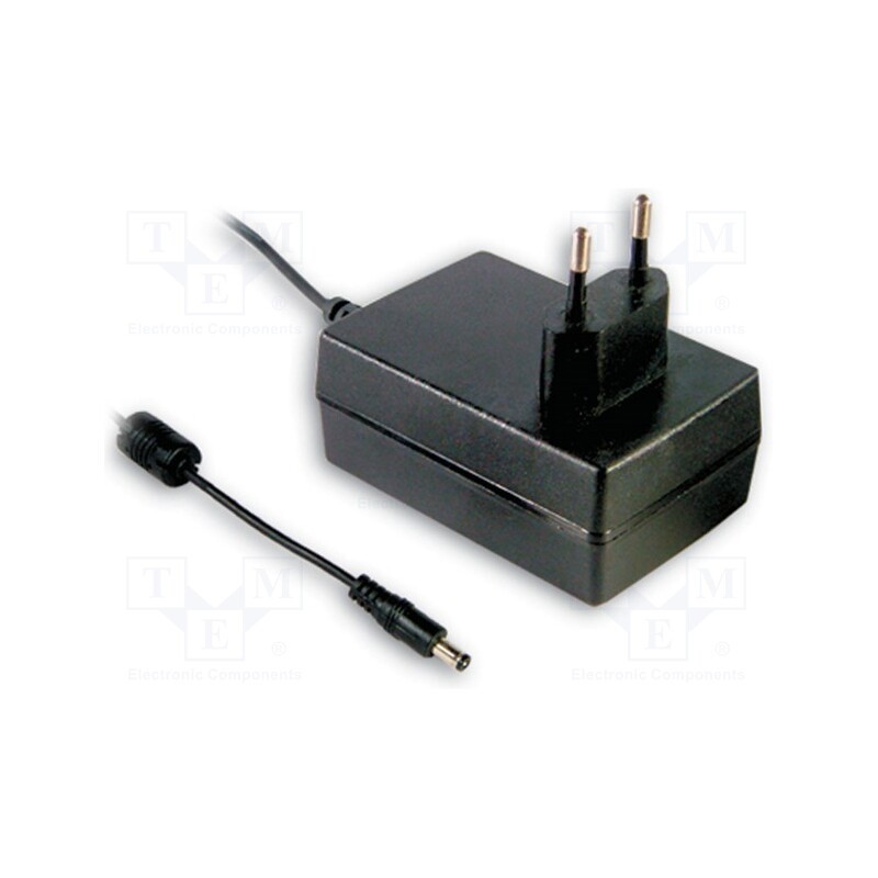 1 pcs x MEAN WELL - GSM25E09-P1J - Power supply: switched-mode, plug, 9VDC, 2.77A, 25W, Plug: EU, 84%