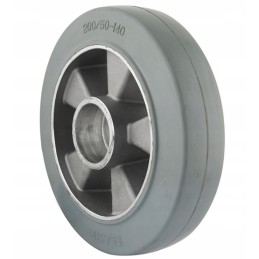 Aluminum and rubber wheel, gray, non-marking, 200 mm