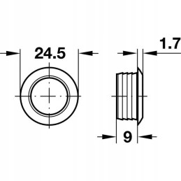 Mini push lock rosette button, silver button