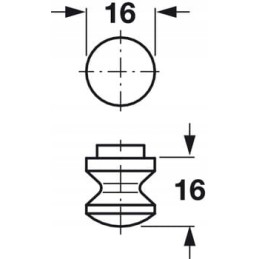 Mini push lock rosette button, silver button