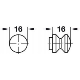 Mini push lock rosette button, silver button