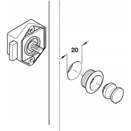Mini push lock rosette button, silver button