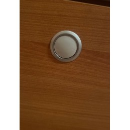 Mini push lock rosette button, silver button