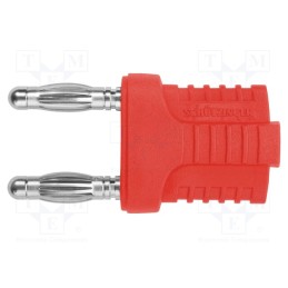 1 pcs x SCHu00dcTZINGER - KURZ 14-4 IG MB NI / RT - Stackable safety shunt, 4mm banana, 12A, 33VAC, 70VDC, red