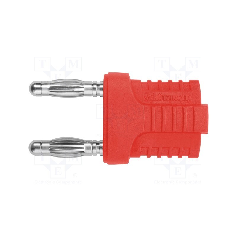1 pcs x SCHu00dcTZINGER - KURZ 14-4 IG MB NI / RT - Stackable safety shunt, 4mm banana, 12A, 33VAC, 70VDC, red