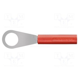 1 pcs x SCHu00dcTZINGER - LB 4-RKS NI / 8.4 / RT - Plug, ring, banana 4mm socket,ring 8,4mm, 60VDC, 32A, red, 8.4mm