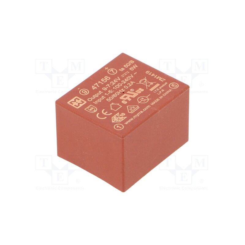 1 pcs x MYRRA - 47156 - Converter: AC/DC, 5W, 85÷265VAC, Usup: 120÷370VDC, Uout: 24VDC, 79%