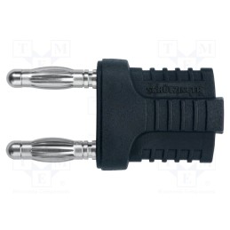 1 pcs x SCHu00dcTZINGER - KURZ 14-4 IG MB NI / SW - Stackable safety shunt, 4mm banana, 12A, 33VAC, 70VDC, black