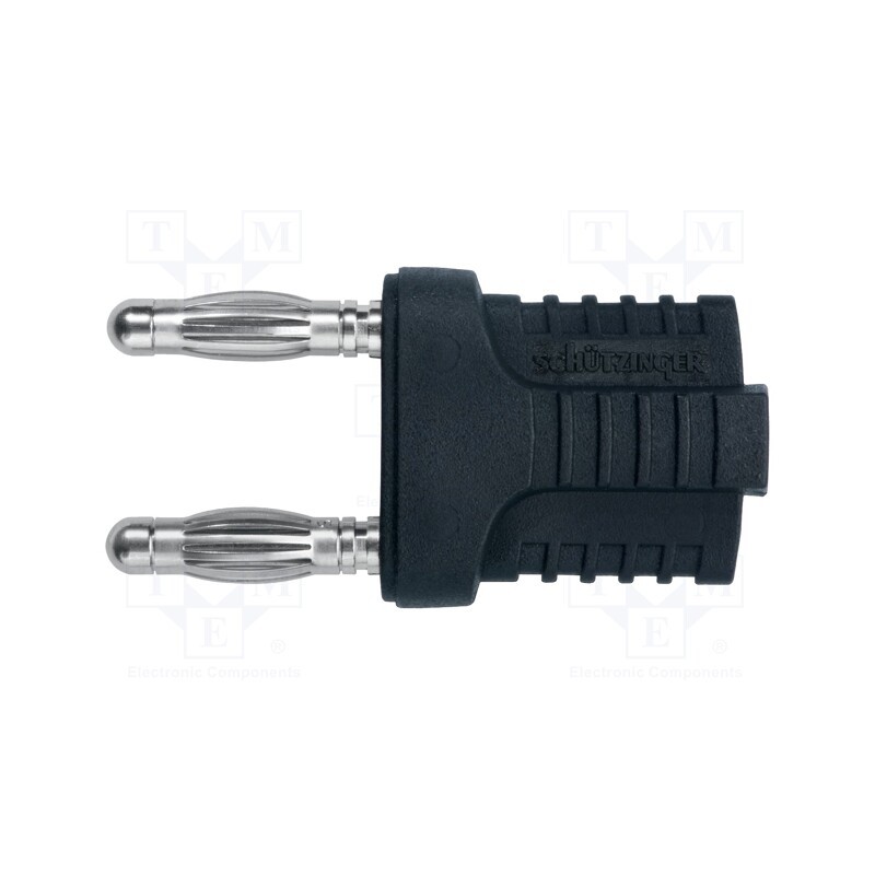1 pcs x SCHu00dcTZINGER - KURZ 14-4 IG MB NI / SW - Stackable safety shunt, 4mm banana, 12A, 33VAC, 70VDC, black