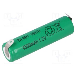 1 pcs x JJJ - J-18670 BL - Re-battery: Ni-MH, 4/3A,4/3R23, 1.2V, 4500mAh, soldering lugs