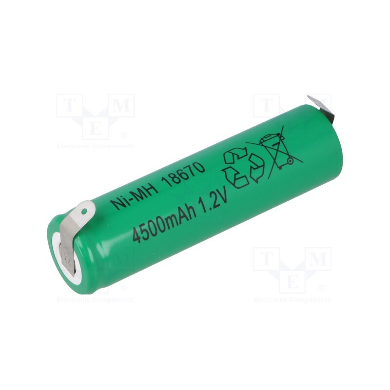 1 pcs x JJJ - J-18670 BL - Re-battery: Ni-MH, 4/3A,4/3R23, 1.2V, 4500mAh, soldering lugs