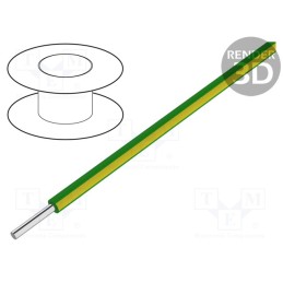 1 rol x ALPHA WIRE - 6715S GY001 - Wire, EcoWire, 18AWG, solid, Cu, MPPE, green-yellow, 600V, 305m