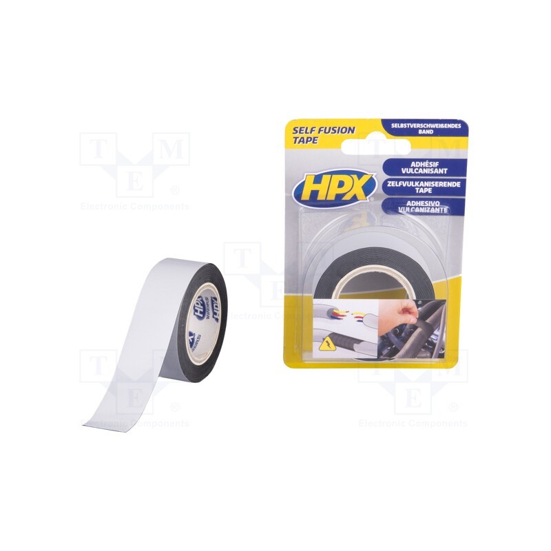 1 rol x HPX - SF2503 - Tape: self-amalgamating, black, 12mm, L: 0.9m