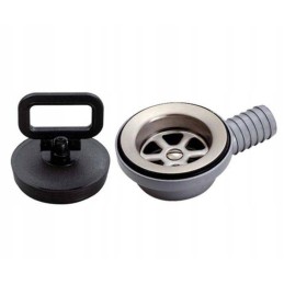 Drain for the sink in a camper with a siphon can