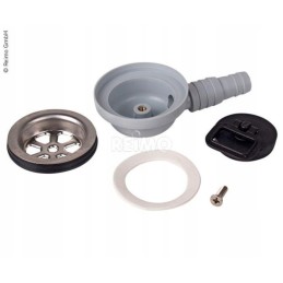 Drain for the sink in a camper with a siphon can