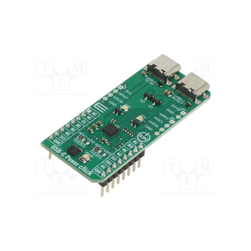 1 pcs x MIKROE - USB-C POWER CLICK - Click board, charger, I2C, TPS25750S, prototype board, 3.3VDC