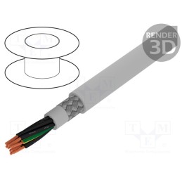 1 rol x ALPHA WIRE - 470091CY GE033 - Wire, Pro-Met, 9G1mm2, shielded,tinned copper braid, PVC, 100m