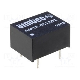 1 pcs x AIMTEC - AM1P-0512DZ - Converter: DC/DC, 1W, Uin: 4.5÷5.5V, Uout: 12VDC, Uout2: -12VDC, DIP8