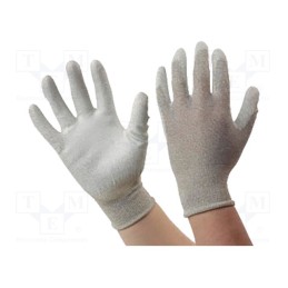 1 set x ANTISTAT - 109-0430 - Protective gloves, ESD, S, beige