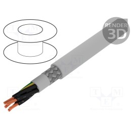 1 rol x ALPHA WIRE - 470515CY GE033 - Wire, Pro-Met, 5G1.5mm2, shielded,tinned copper braid, PVC, 100m