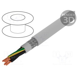 1 rol x ALPHA WIRE - 470415CY GE033 - Wire, Pro-Met, 4G1.5mm2, shielded,tinned copper braid, PVC, 100m