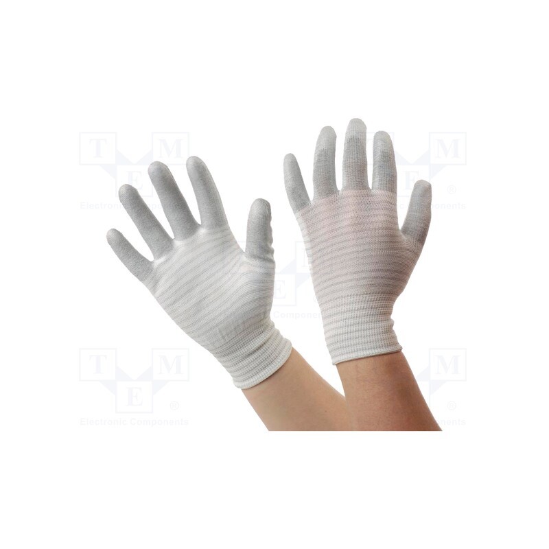 1 set x ANTISTAT - 109-0424 - Protective gloves, ESD, S, polyamide,polyurethane,carbon fiber