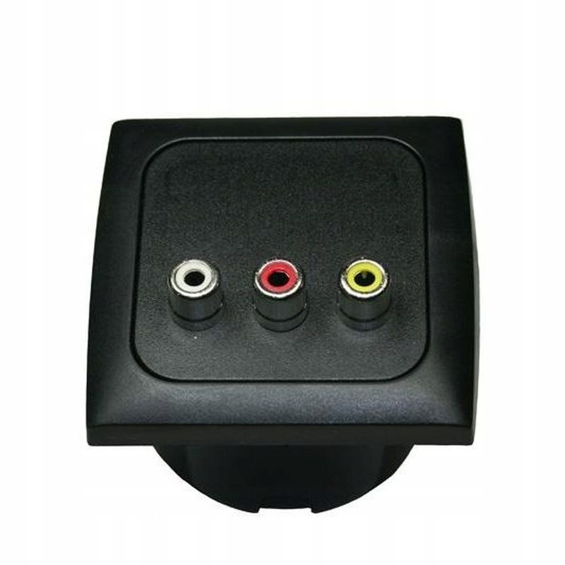 Haba audio video socket with black frame for a camper