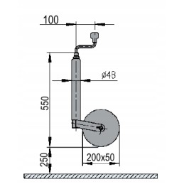 The support wheel and the maneuvering wheel of the trailer