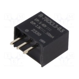 1 pcs x RECOM - R-78CK3.3-0.5 - Converter: DC/DC, Uin: 5÷40V, Uout: 3.3VDC, Iout: 500mA, SIP3, THT