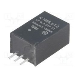 1 pcs x RECOM - R-78B6.5-1.0 - Converter: DC/DC, 6.5W, Uin: 9÷32V, Uout: 6.5VDC, Iout: 1A, SIP3, PCB
