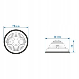 White round position lamp 70mm retro proplus