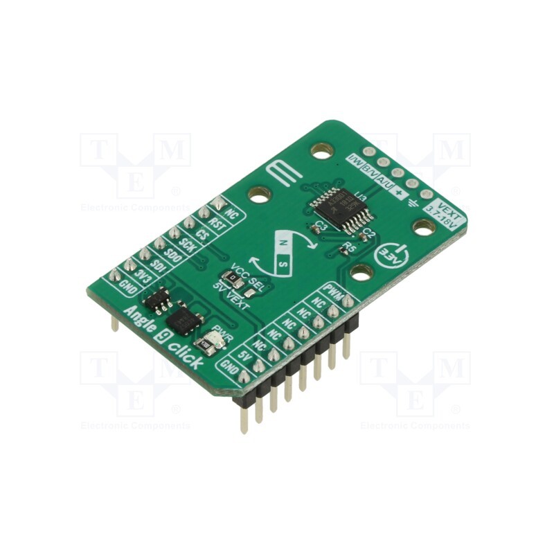 1 pcs x MIKROE - ANGLE 9 CLICK - Click board, magnetic field sensor, SPI, AAS33001, 3.3VDC,5VDC