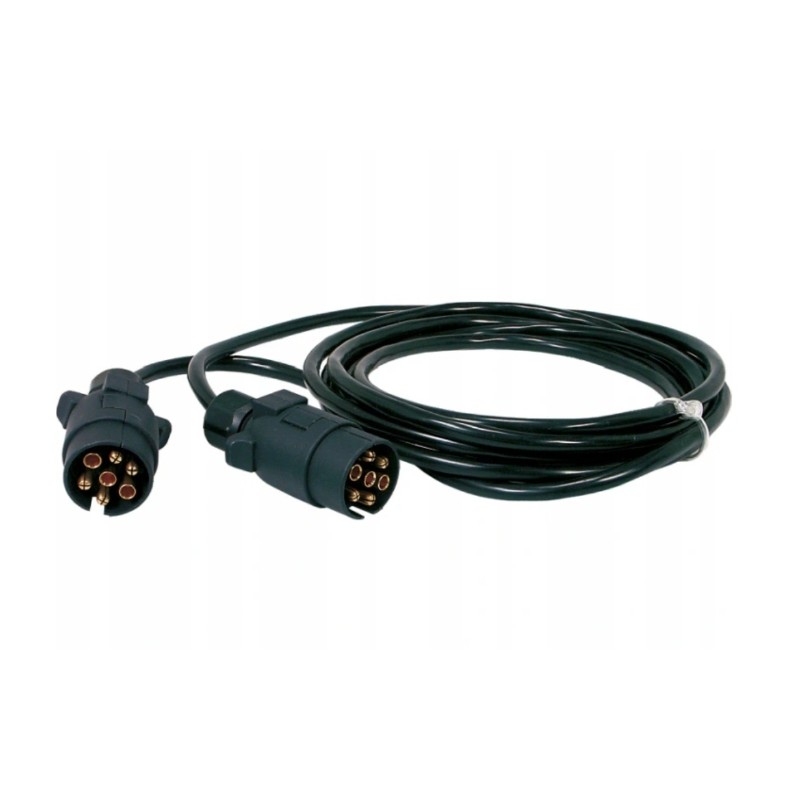 Trailer cable with 2 plugs, 6 m, 7x0 75 wires