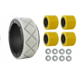 A set of wheels and rollers for a still ech 12 tread cart