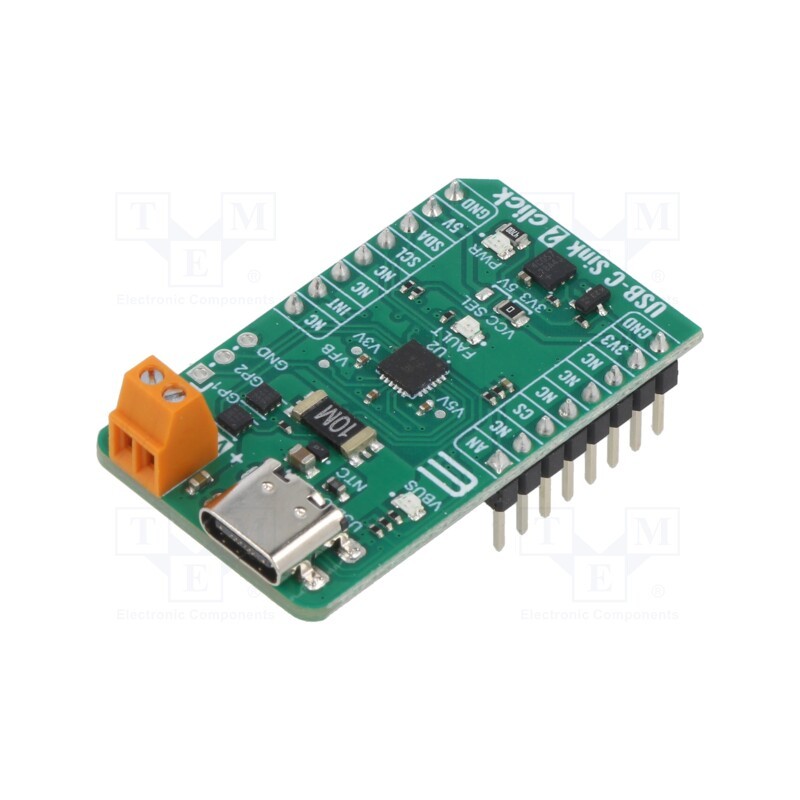 1 pcs x MIKROE - USB-C SINK 2 CLICK - Click board, interface, I2C, AP33772, prototype board
