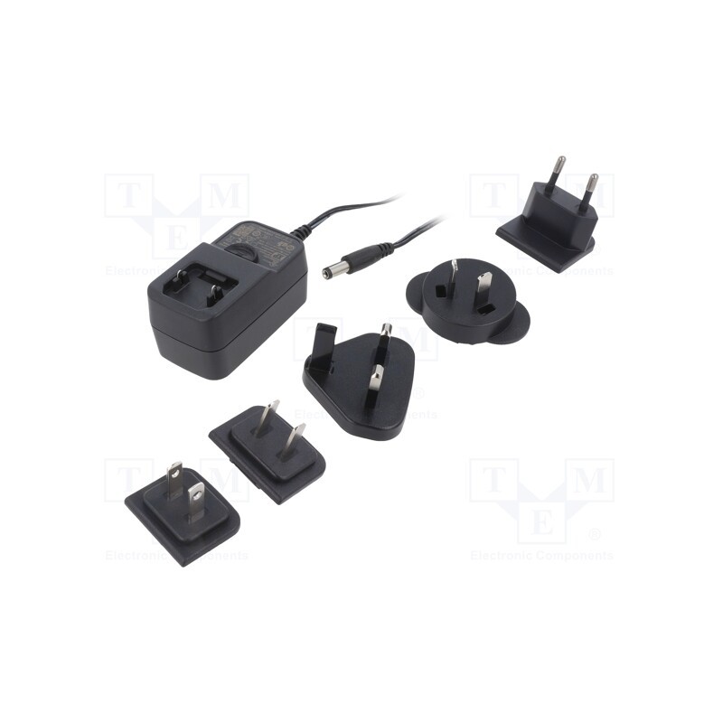 1 pcs x XP POWER - VER12US050-JA - Power supply: switched-mode, plug, 5VDC, 2.1A, 12W, Out: 5,5/2,5