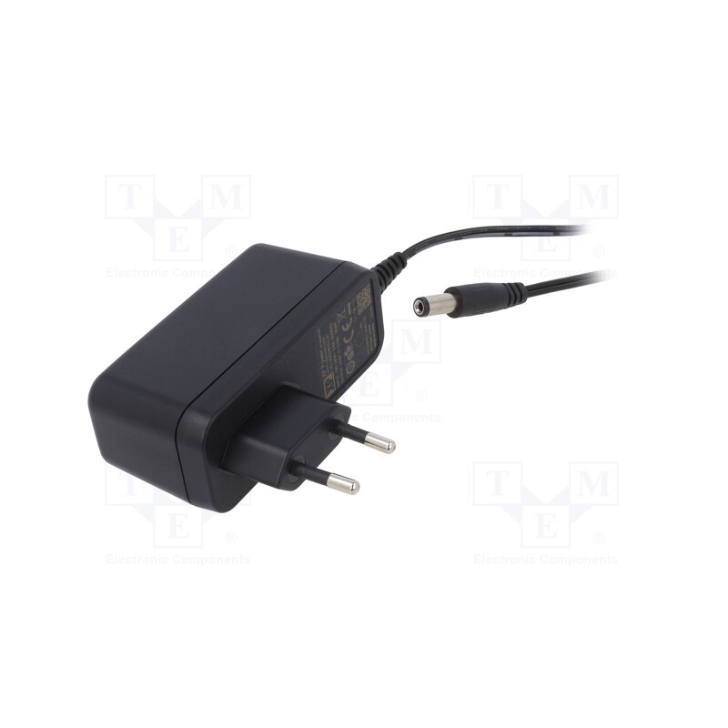 1 pcs x XP POWER - VEL18US240-EU-JA - Power supply: switched-mode, plug, 24VDC, 0.75A, 18W, Plug: EU, 85%