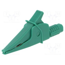 1 pcs x CLIFF - FCR79900G - Crocodile clip, 20A, green, max.39mm, 1kV, Connection: 4mm socket