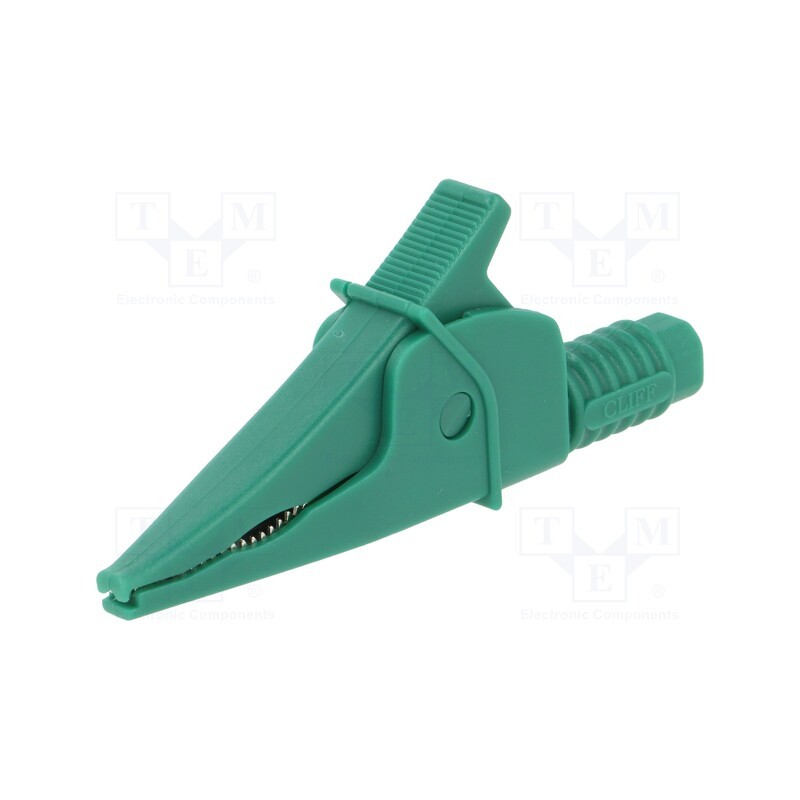 1 pcs x CLIFF - FCR79900G - Crocodile clip, 20A, green, max.39mm, 1kV, Connection: 4mm socket