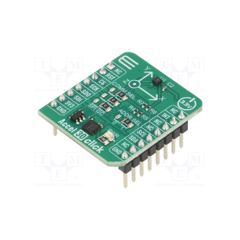 1 pcs x MIKROE - ACCEL 30 CLICK - Click board, accelerometer, I2C,SPI, MC3635, prototype board