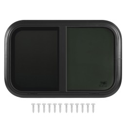 Rounded corner window with a sliding opening