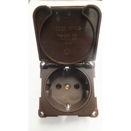 Schuko socket 250v 10 16a brown flap for a camper