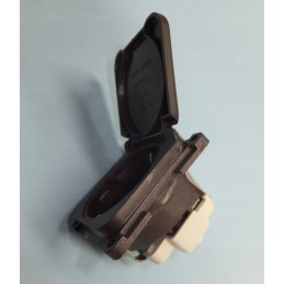 Schuko socket 250v 10 16a brown flap for a camper