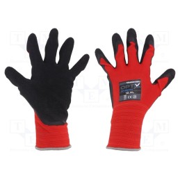 1 set x WONDER GRIP - 52956 - Protective gloves, Size: 10,XL, red, polyester, Opty