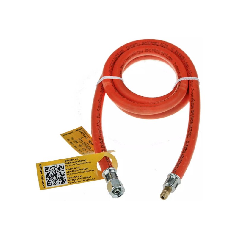 Hose gas pipe gok ps10bar g1 4lh x stn quick connector 200 cm