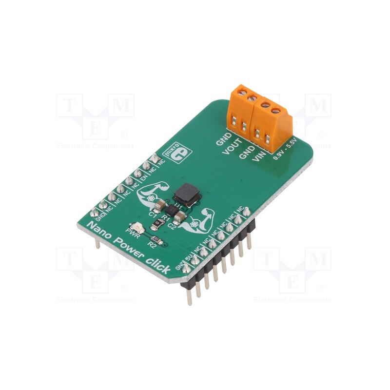 1 pcs x MIKROE - NANO POWER CLICK - Click board, DC/DC converter, GPIO, MAX17222, prototype board