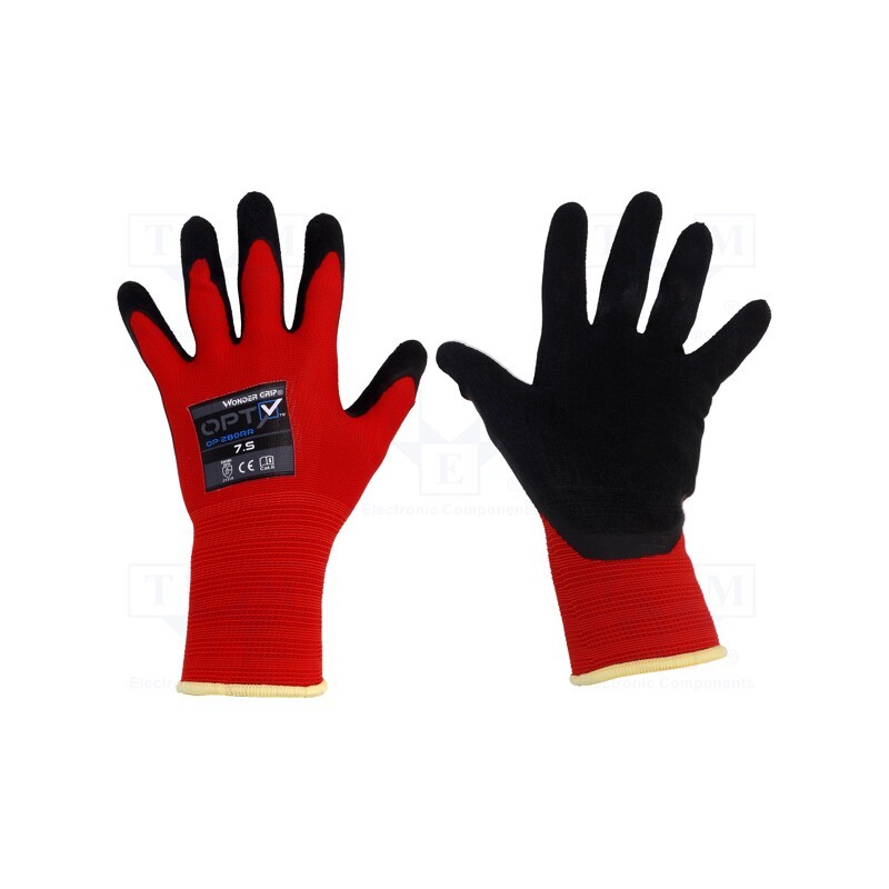 1 set x WONDER GRIP - 52958 - Protective gloves, Size: 11,XXL, red, polyester, Opty